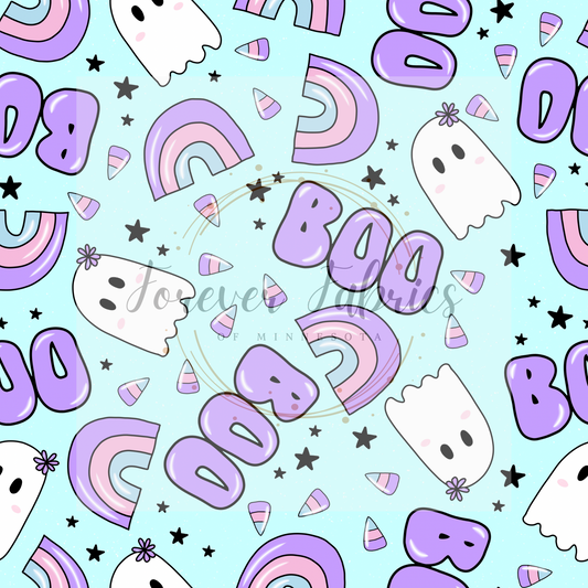 Boo Purple Blue . (BH/ 24)| Preorder | Fabric By The Yard