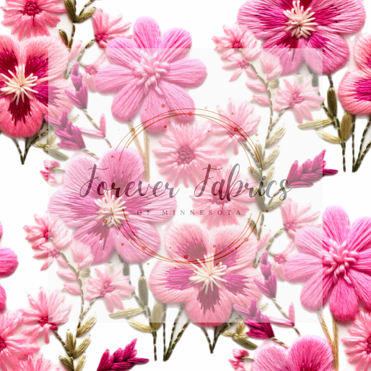 Hot Pink Embroidered(BH/ 23). | Preorder | Fabric By The Yard