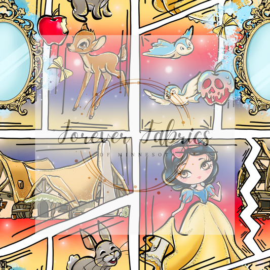 Snow   White Comic .   . . . . (BH/ 24)| Preorder | Fabric By The Yard