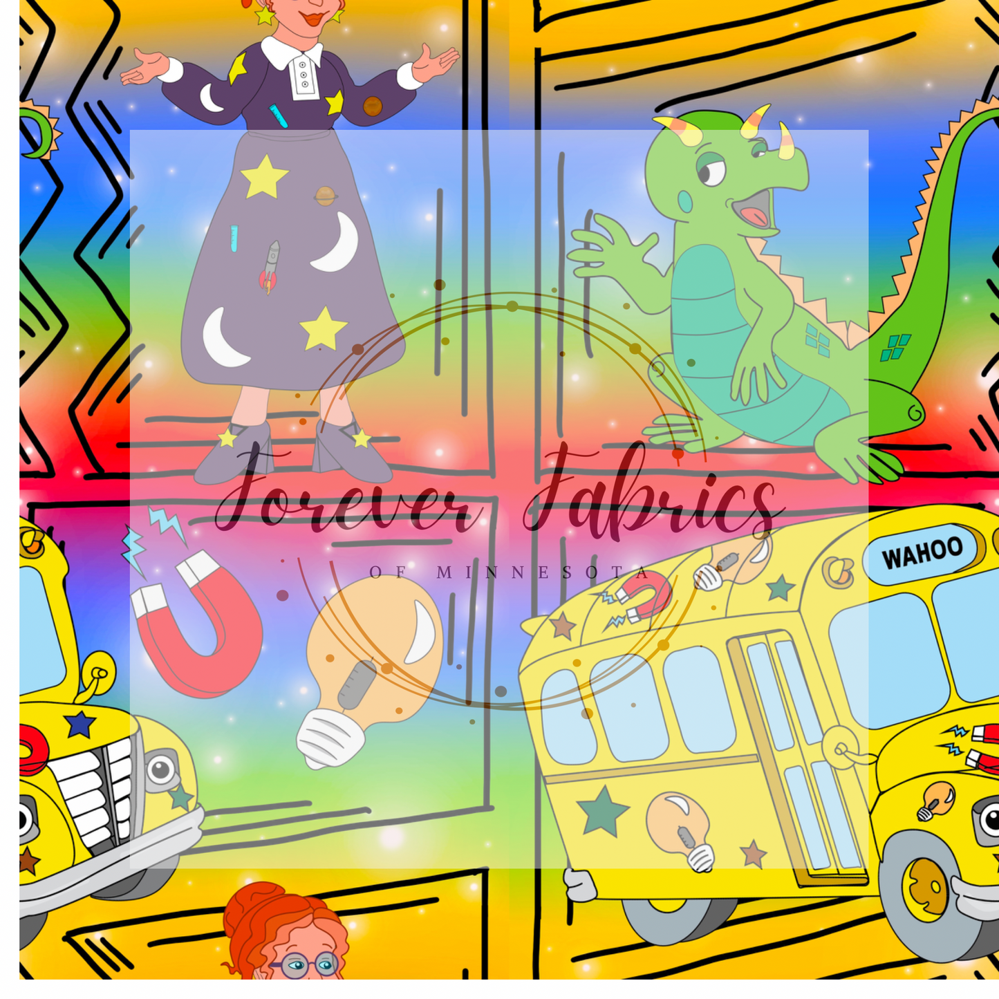 Magical Bus Comic Ombre. . . . (BH/ 24)| Preorder | Fabric By The Yard