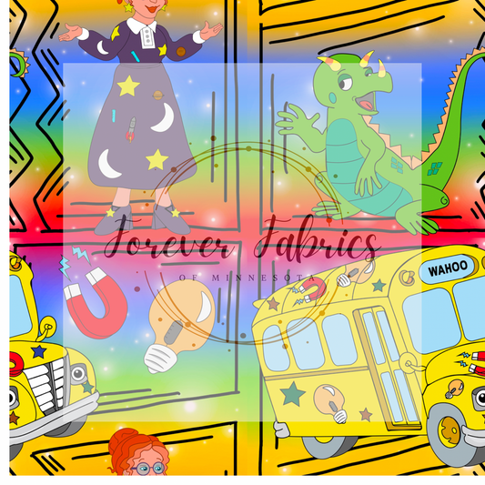 Magical Bus Comic Ombre. . . . (BH/ 24)| Preorder | Fabric By The Yard