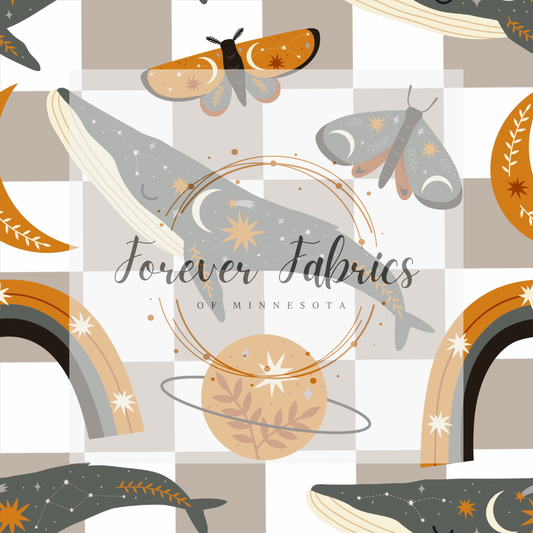 Celestial Whale Check . . (BH/ 23). | Preorder | Fabric By The Yard