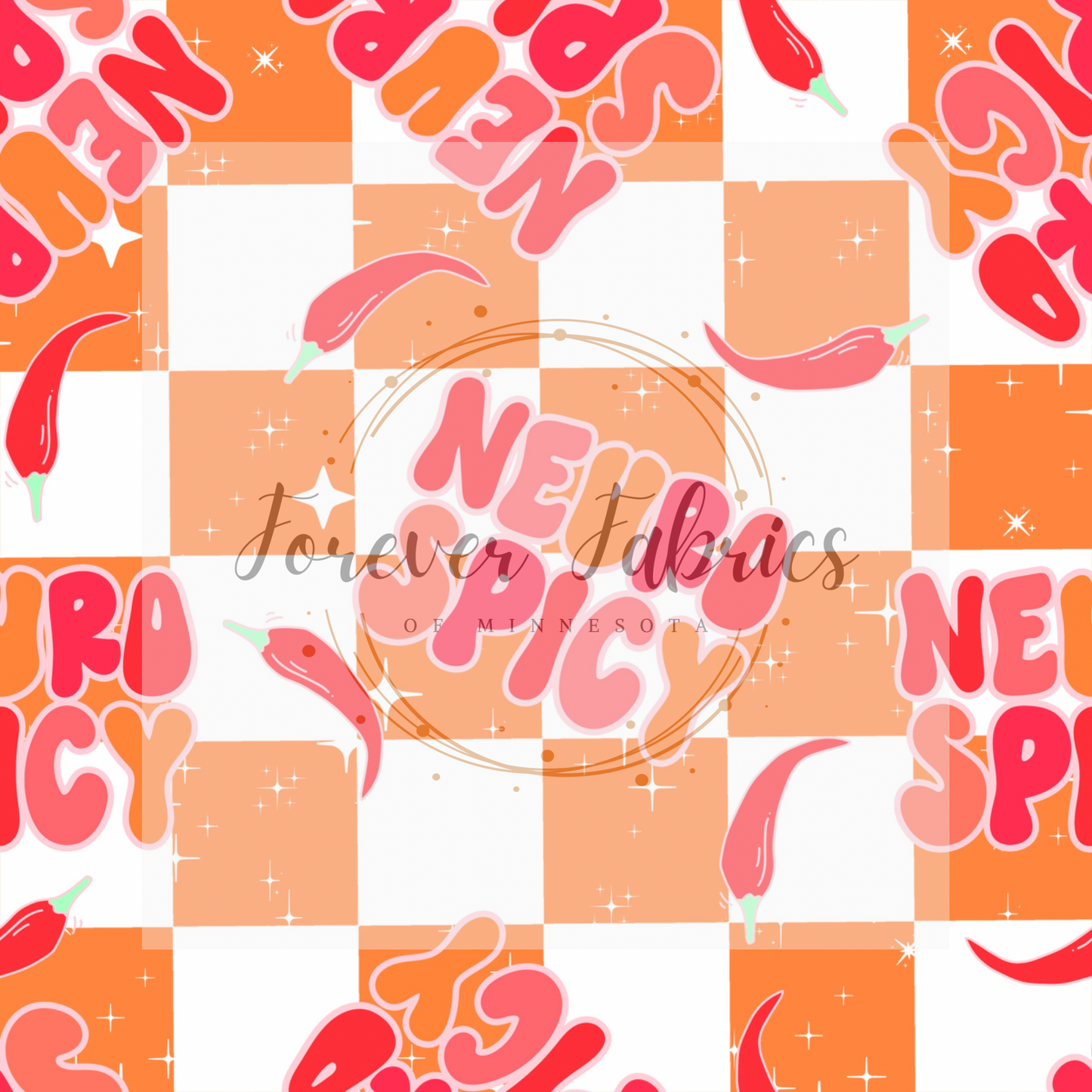 Neuro Spicy Orange          .  . (BH/ 23) | Preorder | Fabric By The Yard