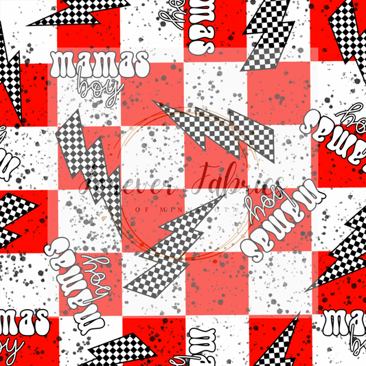 Mama’s Boy Red   .  . (BH/ 23) | Preorder | Fabric By The Yard