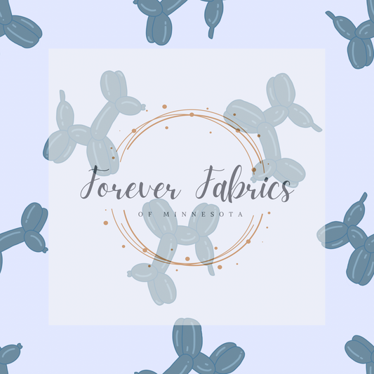 Balloon Animals Blue    . . . (BH/ 23). | Preorder | Fabric By The Yard