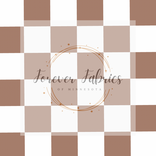 Tan Checks. (BH/ 23). | Preorder | Fabric By The Yard