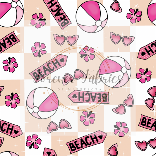 Beach Check Tan    (BH/ 23) | Preorder | Fabric By The Yard