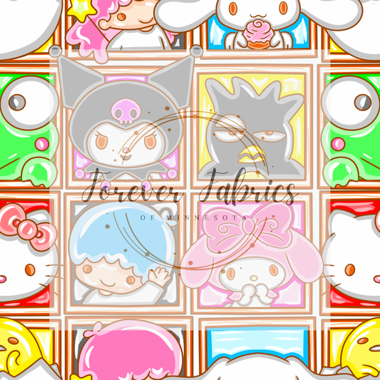 Sanrio Bright Board  . . . . (BH/ 24)| Preorder | Fabric By The Yard