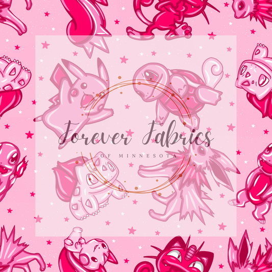 Pink Pokemon  . . . . (BH/ 24)| Preorder | Fabric By The Yard