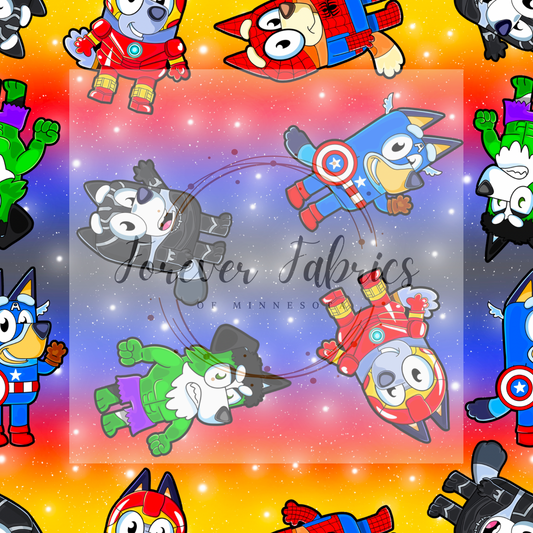 Blue Dog Hero’s (BH 4/24)| Preorder | Fabric By The Yard