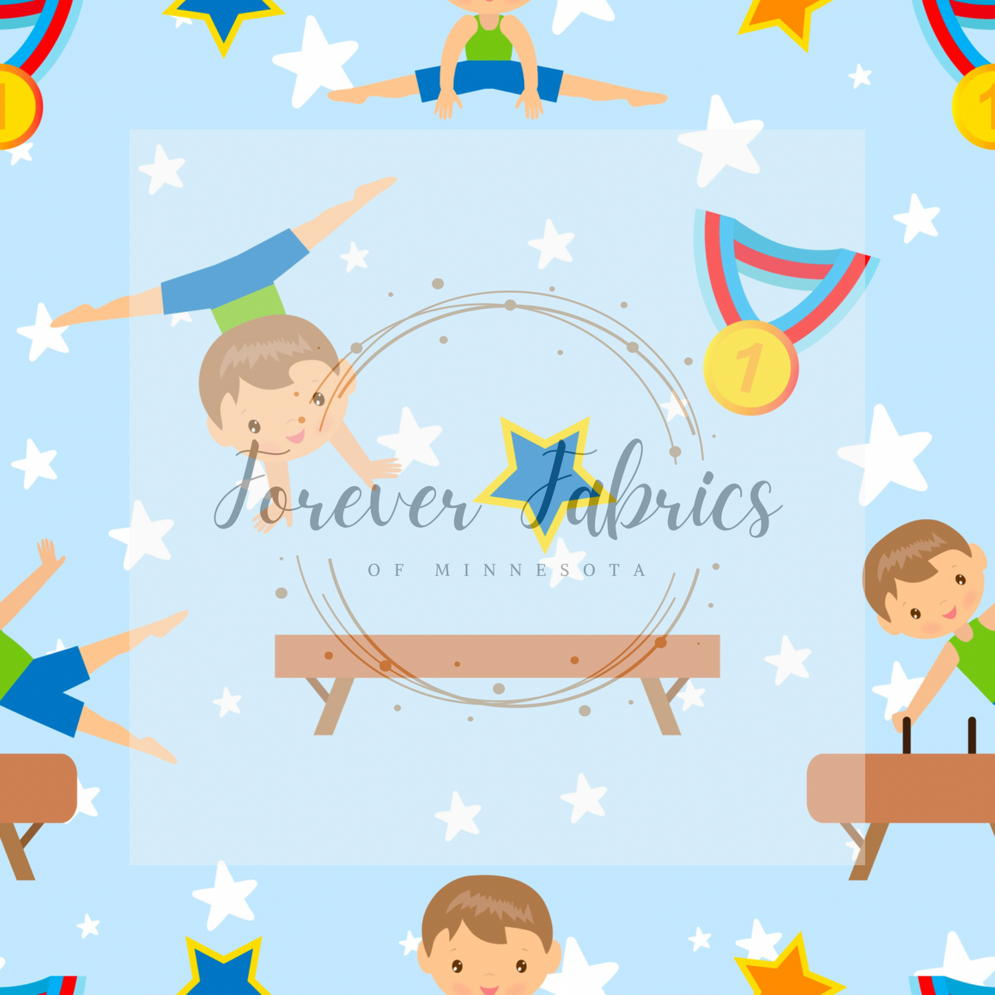 Boy Gymnastics      . (BH/ 23) | Preorder | Fabric By The Yard