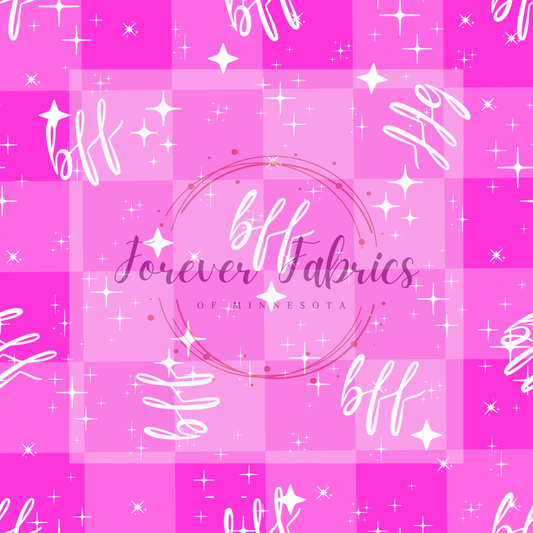BFF Pink Check      .  . (BH/ 23) | Preorder | Fabric By The Yard