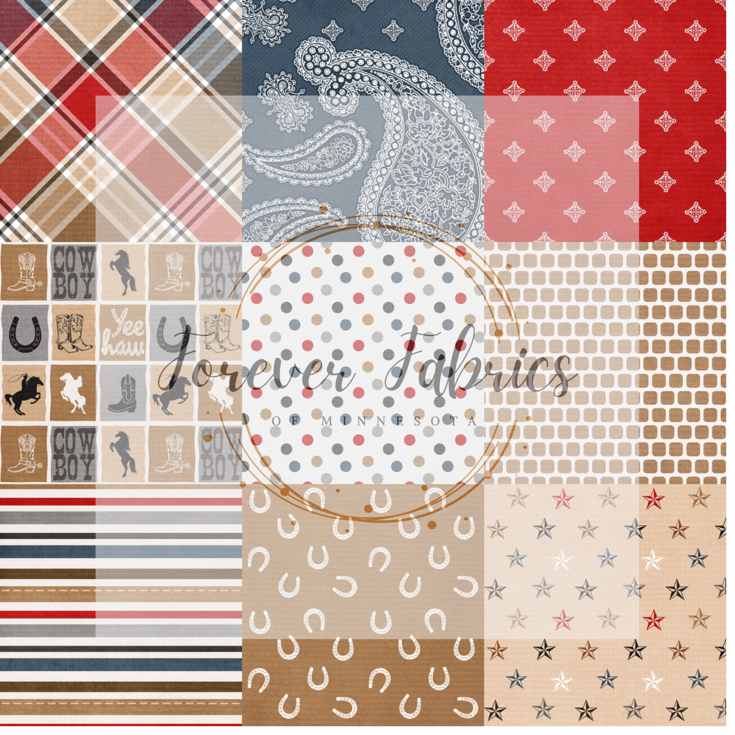 Cowboy Patch  . (BH/ 23) | Preorder | Fabric By The Yard