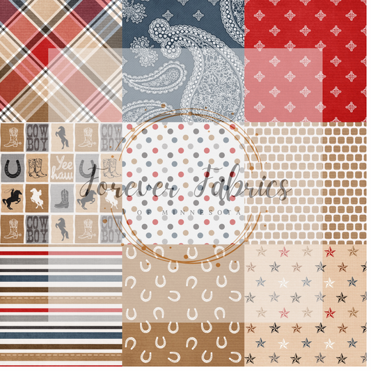 Cowboy Patch  . (BH/ 23) | Preorder | Fabric By The Yard