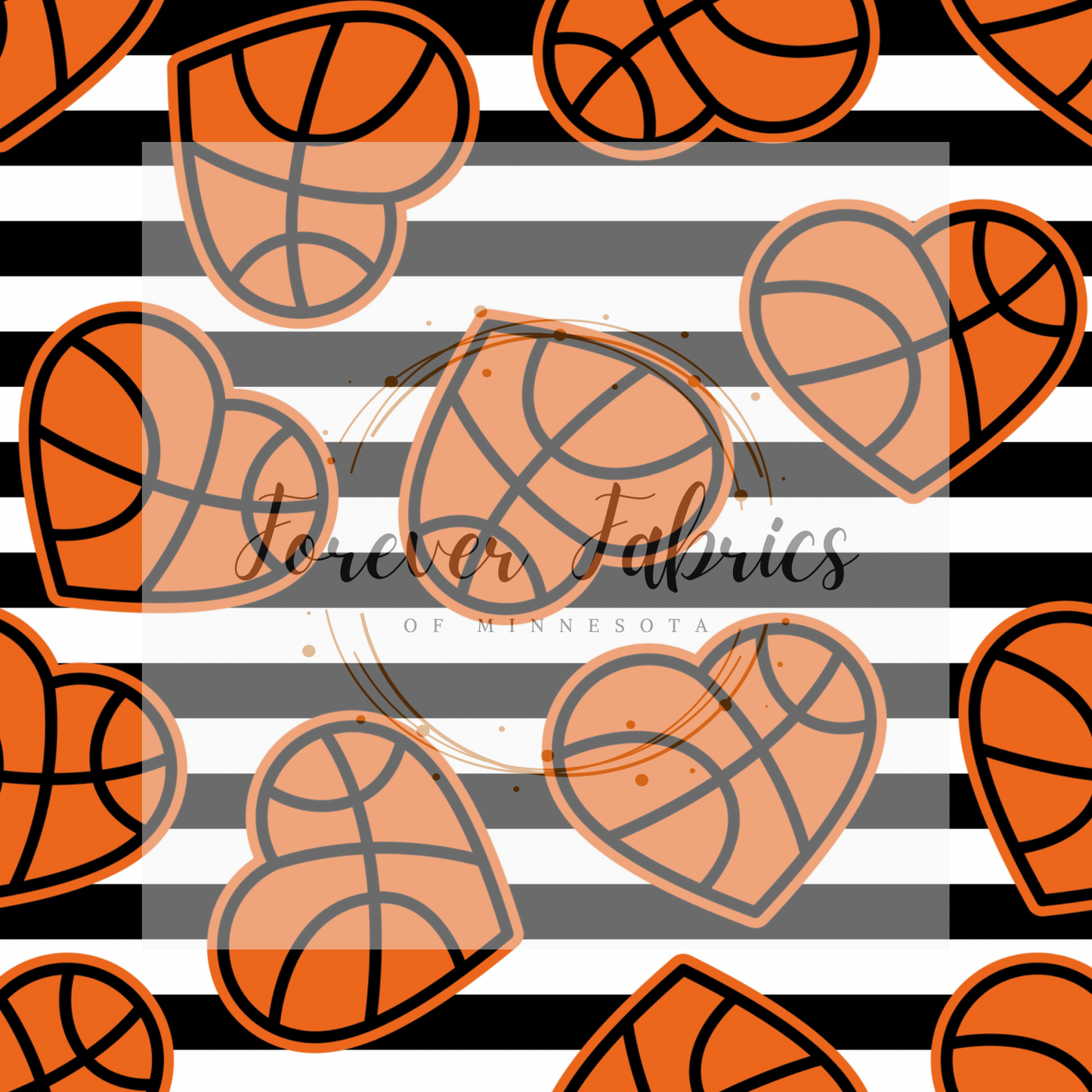 Basketball Hearts | Preorder | Fabric By The Yard is