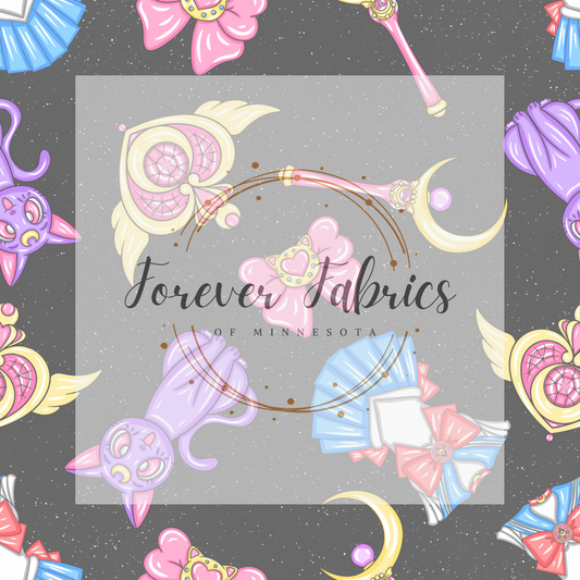 Sailor Moon Gray    . . . . (BH/ 24)| Preorder | Fabric By The Yard