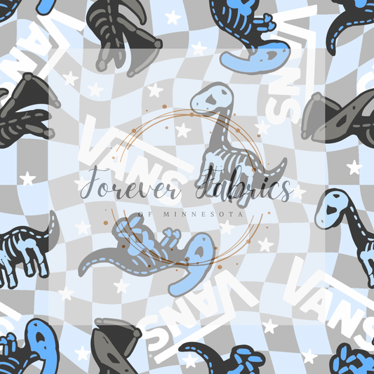 Vans Dino Blue . . . . (BH/ 24)| Preorder | Fabric By The Yard