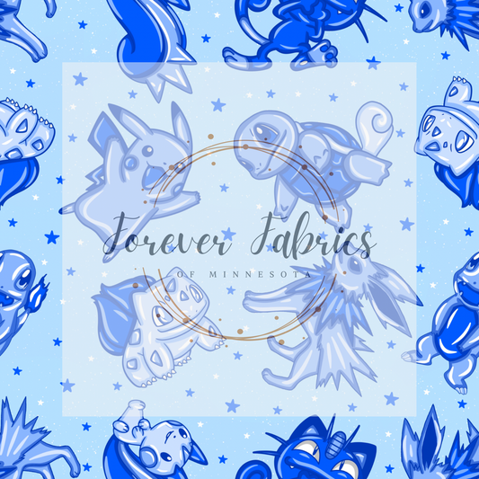 Blue Pokemon . . . . (BH/ 24)| Preorder | Fabric By The Yard