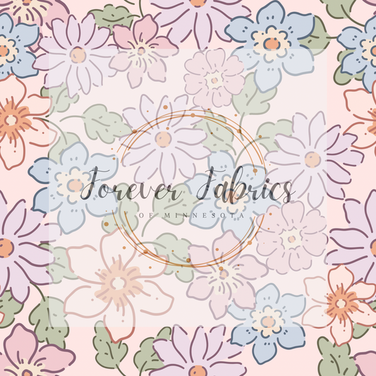 Tiny Floral Pink   . .   . .  (BH/ 23). | Preorder | Fabric By The Yard