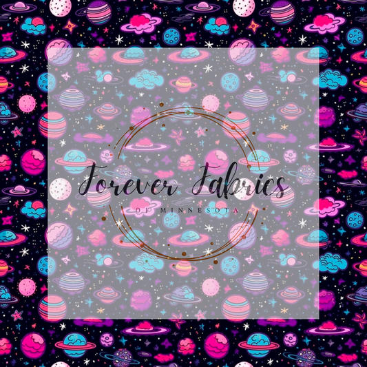 Neon Pink Space  . (BH/ 23). | Preorder | Fabric By The Yard