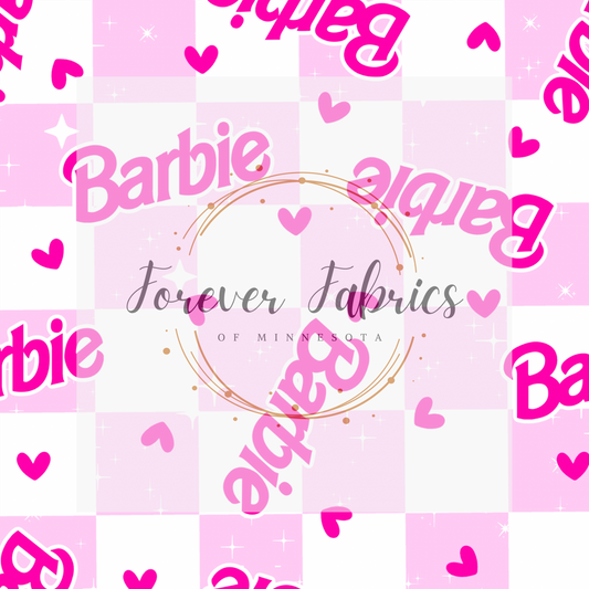 Pink Doll Pink  Check     . (BH/ 23). | Preorder | Fabric By The Yard