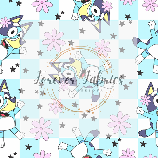 Blue Dog Check  .  . . . .   . .  (BH/ 23). | Preorder | Fabric By The Yard