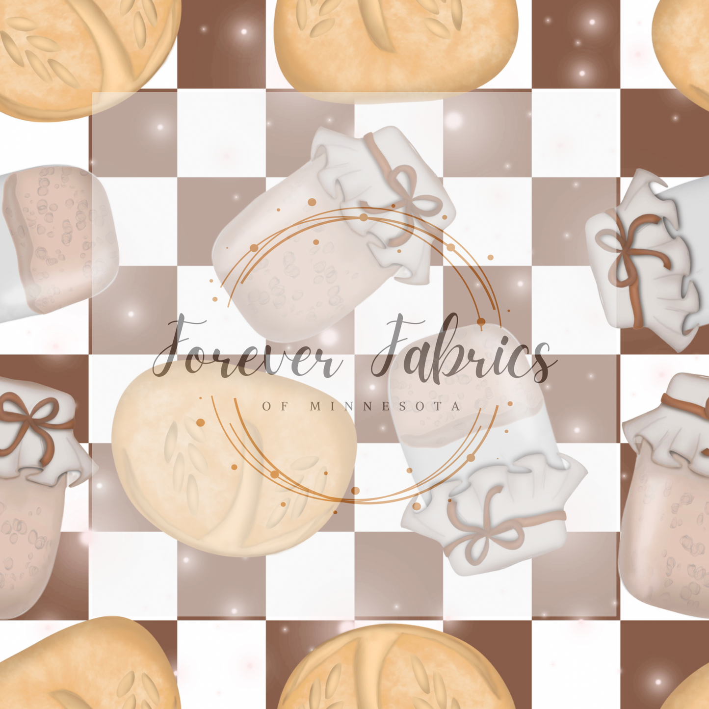 Brown Sourdough Checkered  . . (BH/ 24)| Preorder | Fabric By The Yard