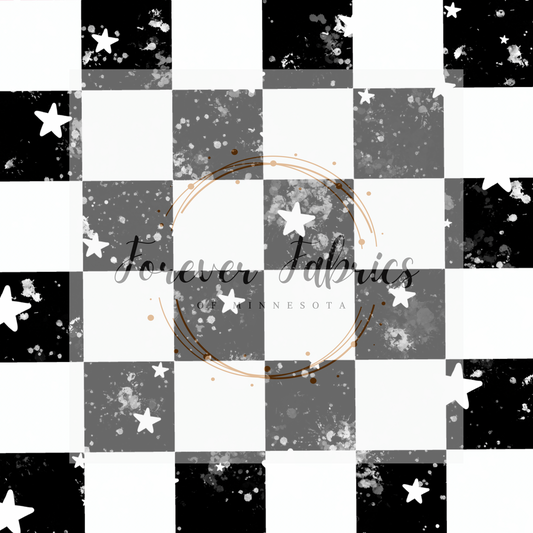 Black  Checkered  . (BH/ 23). | Preorder | Fabric By The Yard
