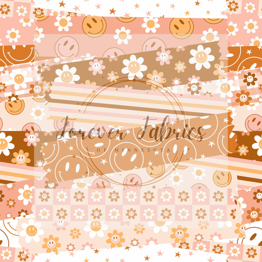 Washi Boho Smiley . (BH/ 23) | Preorder | Fabric By The Yard