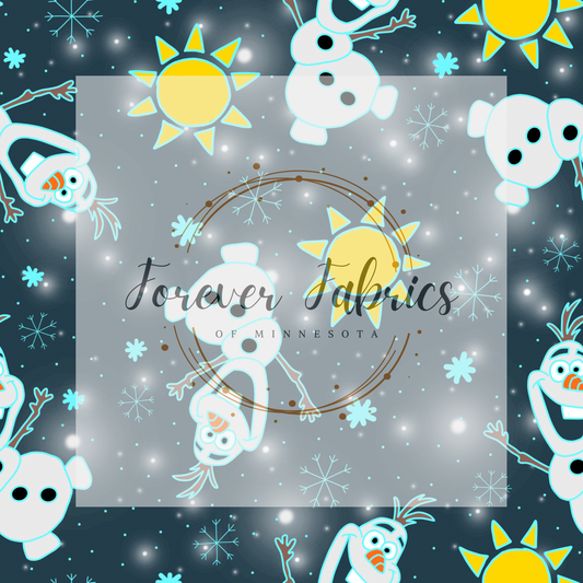 Snowman Dk Blue . .   . .  (BH/ 23). | Preorder | Fabric By The Yard
