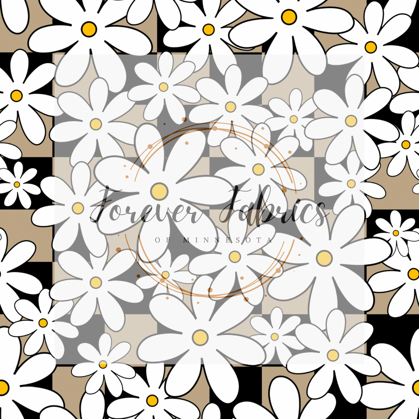Daisy Black Check .  . . . .   . .  (BH/ 23). | Preorder | Fabric By The Yard