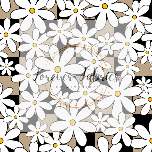 Daisy Black Check .  . . . .   . .  (BH/ 23). | Preorder | Fabric By The Yard