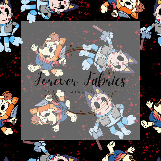 Blue Dog Horror   . (BH/ 22) | Preorder | Fabric By The Yard