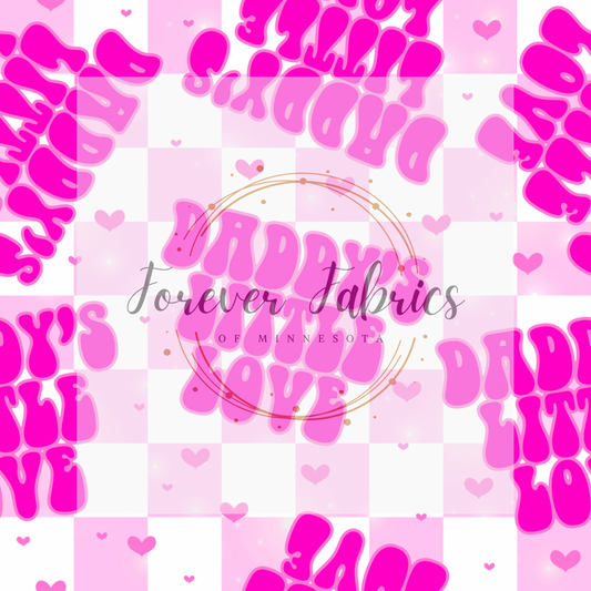 Daddy’s Little Love Pink   . (BH/ 23) | Preorder | Fabric By The Yard