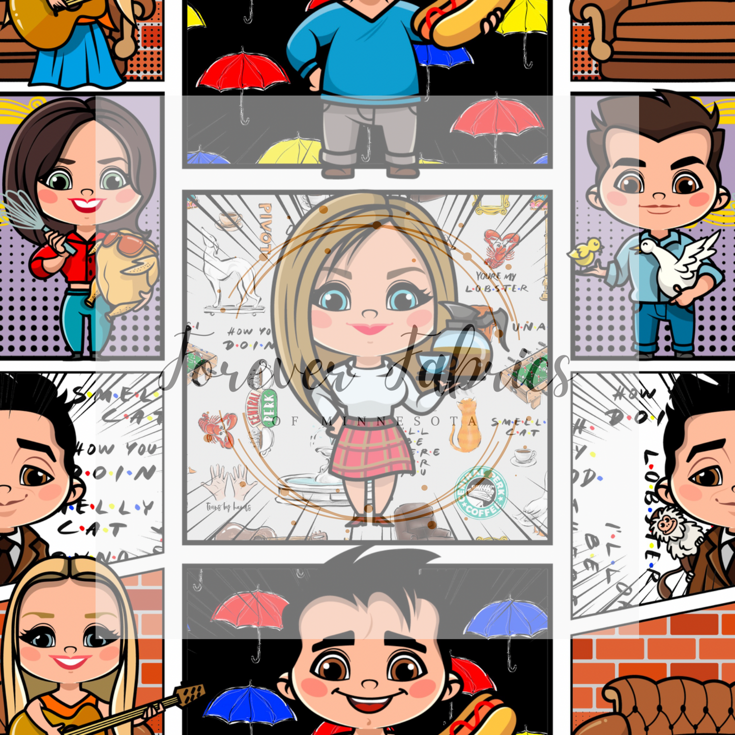 Friends Comic  . (BH/ 23) | Preorder | Fabric By The Yard