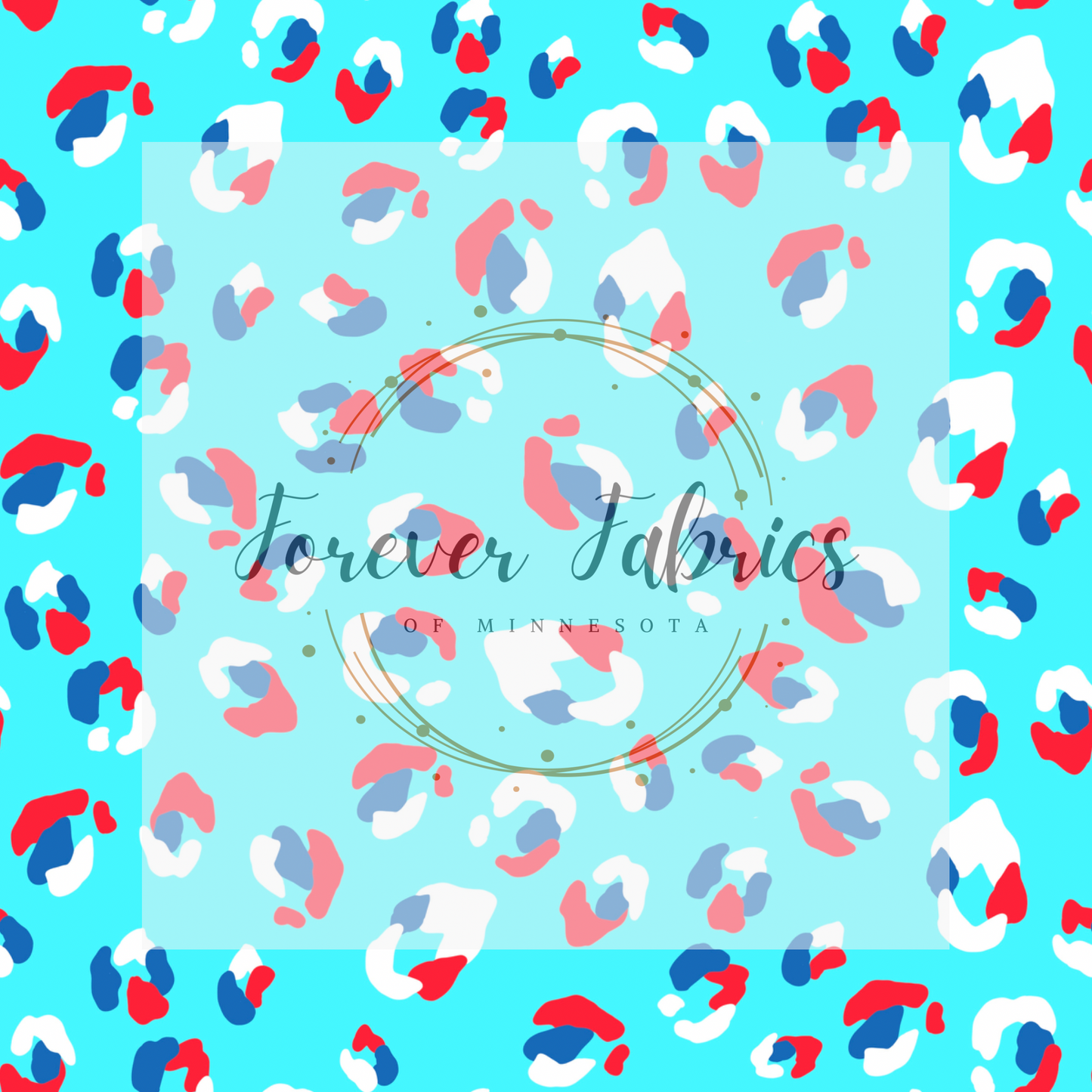 Aqua  RWB . (BH/ 24)| Preorder | Fabric By The Yard