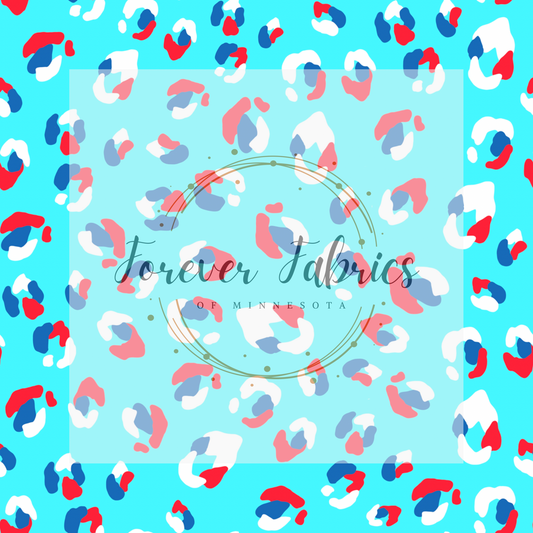 Aqua  RWB . (BH/ 24)| Preorder | Fabric By The Yard