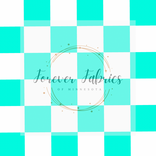 Teal Checks ( BH/ 23). | Preorder | Fabric By The Yard