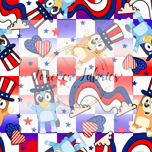 Blue Dog 4th .  . . (BH/ 24)| Preorder | Fabric By The Yard