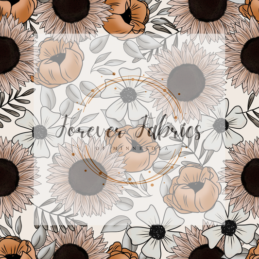 Neutral Floral   . (BH/ 23). | Preorder | Fabric By The Yard