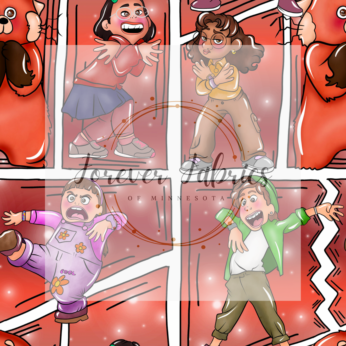 Turning Red Comic . . . . (BH/ 24)| Preorder | Fabric By The Yard