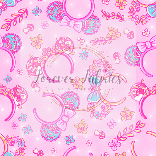 Pink Floral  ears     ( BH 4/24)| Preorder | Fabric By The Yard