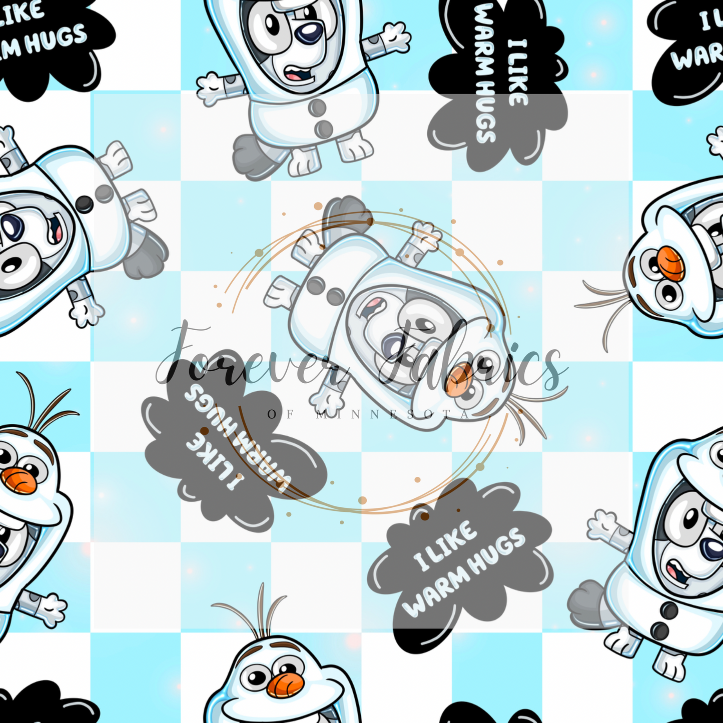 Sweet Snowman Checkered .  .  . . . . (BH/ 24)| Preorder | Fabric By The Yard