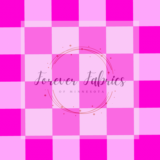 Checkered Pink . (BH/ 23). | Preorder | Fabric By The Yard