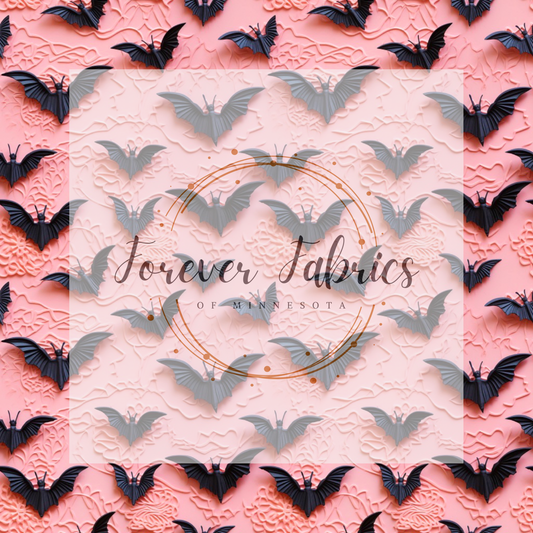 Peach Bats . (BH/ 23). | Preorder | Fabric By The Yard