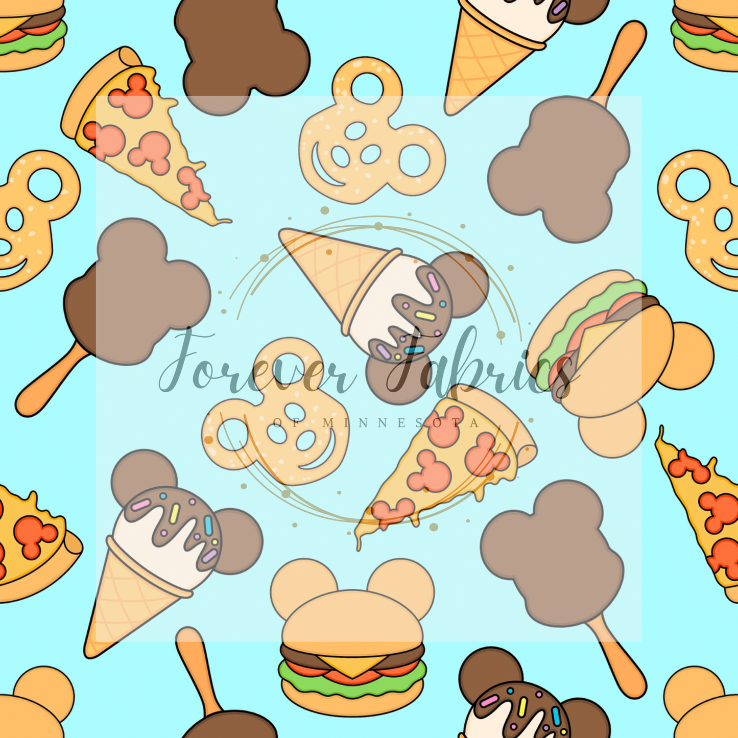 Park Snacks Blue  . . (BH/ 22) | Preorder | Fabric By The Yard