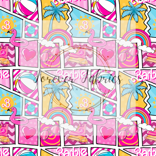 Pink doll Comic .  . . . .   . .  (BH/ 23). | Preorder | Fabric By The Yard