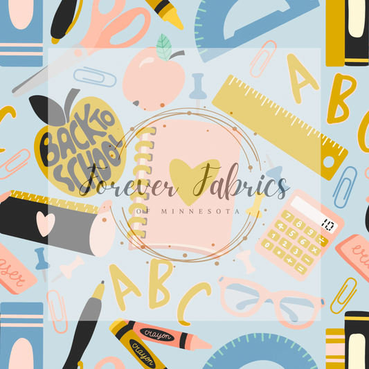Back to School Blue              (BH/ 23) | Preorder | Fabric By The Yard
