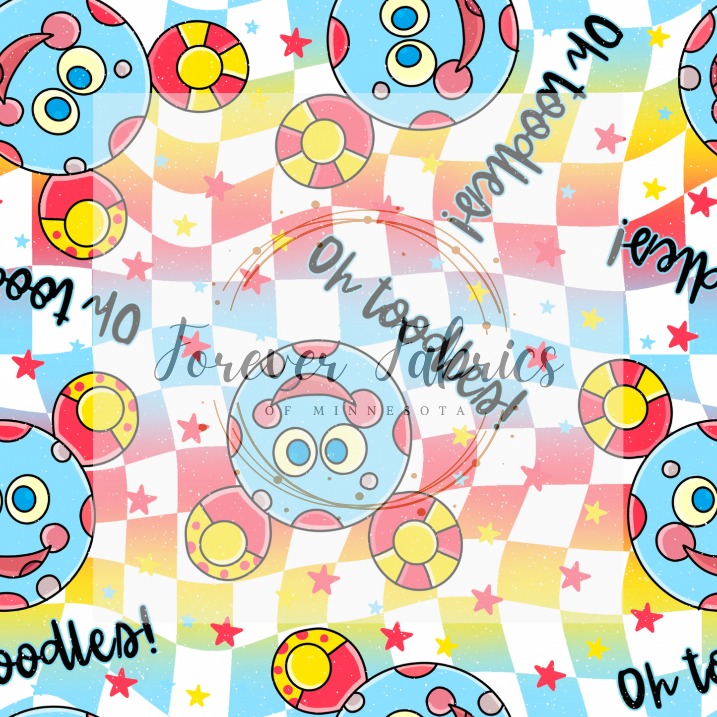 Toodles White Checkered . . . . (BH/ 24)| Preorder | Fabric By The Yard