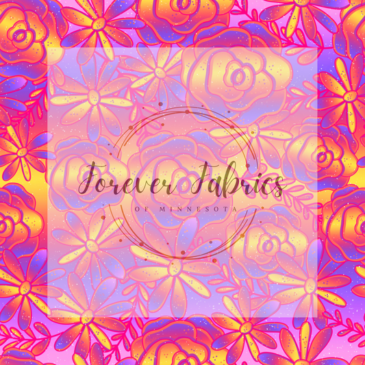 Sunset Ombre  Floral .   . . . . (BH/ 24)| Preorder | Fabric By The Yard